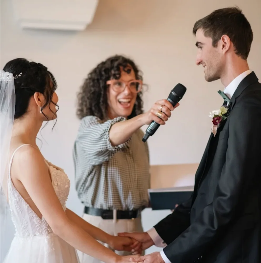 Rev. Charity Adams officiating a wedding ceremony